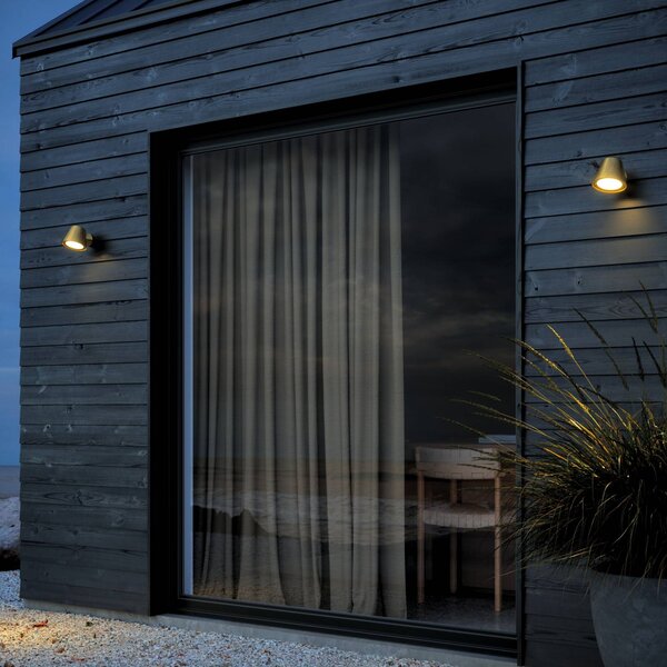 Nordlux Applique da esterno Aleria, 1 x GU10, ottone, resistente all'acqua di mare dimmerabile, Ottone / Oro, Ottone, Moderno