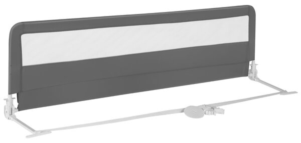 Costway Barriera letto per bambini di 180 cm con rete traspirante, Sponda di sicurezza pieghevole con barra metallica Grigio