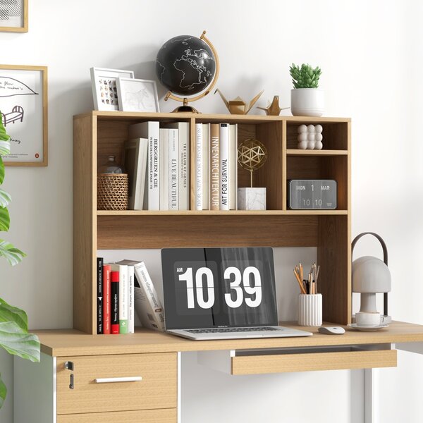 Costway Libreria da scrivania per computer con 4 cubi e scomparto posteriore aperto, Organizzatore di stoccaggio per scrivania Naturale