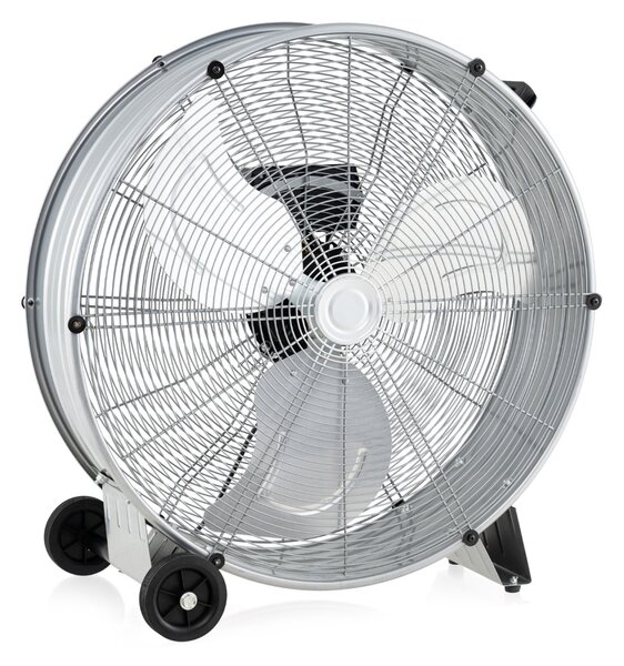 Costway Ventilatore a tamburo industriale a 3 velocità con pale in alluminio, Ventilatore portatile in metallo Nero