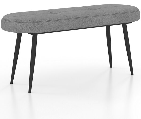 Costway Panca rivestita con cuscino imbottito in spugna e gambe metalliche solide, Panca scarpiera da 113 cm Grigio