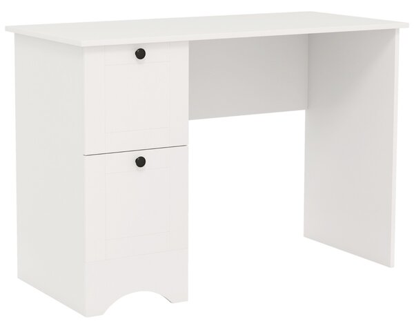 Costway Scrivania per computer con 2 cassetti, Scrivania compatta da ufficio per casa Bianco
