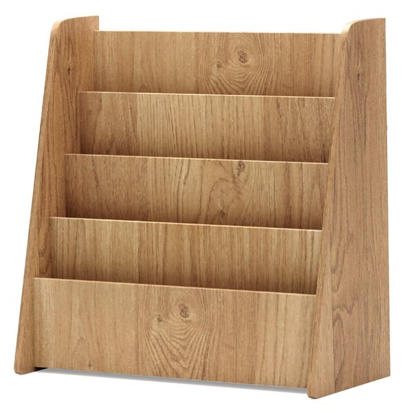 Costway Libreria per bambini a 4 ripiani con scomparti profondi, Libreria con esposizione frontale e porta riviste per camere e sale Naturale