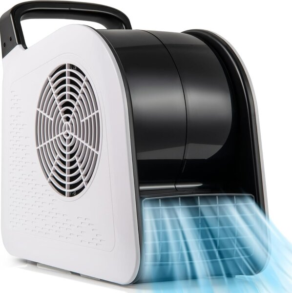 Costway Mover d'aria utilitario con 3 velocità e testa pivotante per asciugatura, Ventilatore da pavimento portatile Bianco