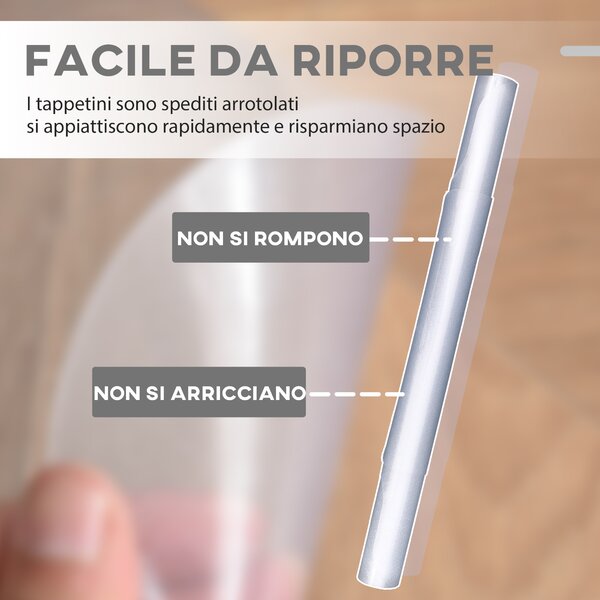 HOMCOM Tappetino per Sedia Ufficio Salvapavimento in Plastica, 90x120cm, Trasparente