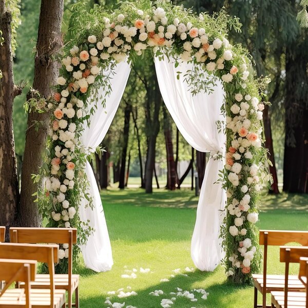 Costway Pergola da giardino con traliccio con traliccio per piante rampicanti, Cerimonia di matrimonio e festa Nero