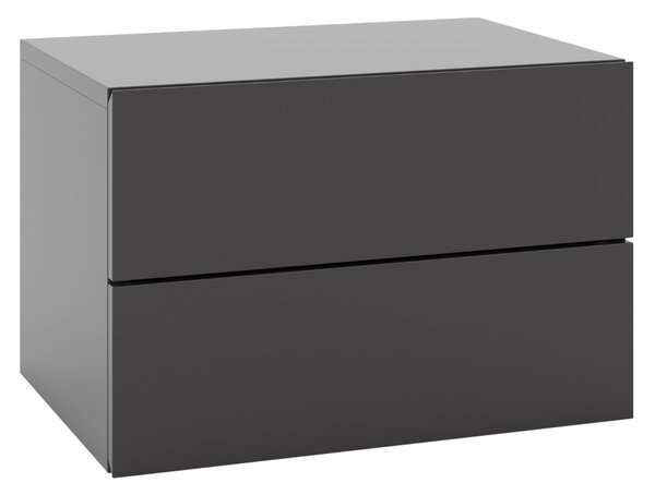 Costway Comodino con cassetti (set da 2), Tavolino da letto da parete con spazio contenitivo Grigio