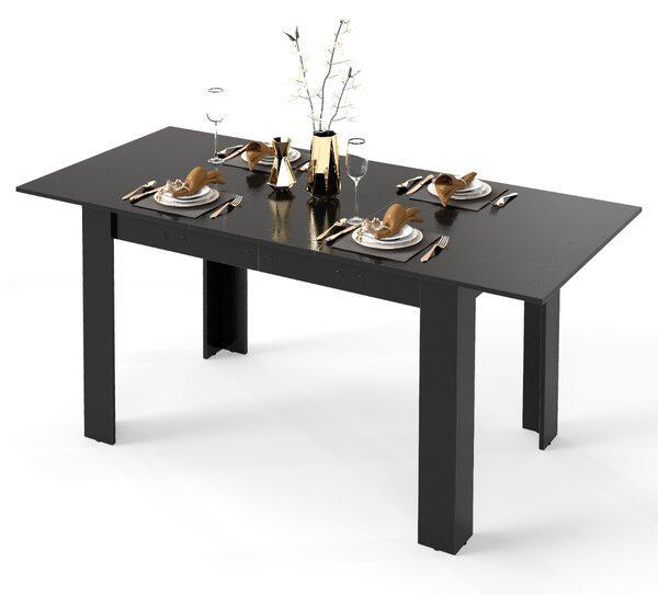 Costway Tavolo da pranzo estensibile per cucina, Tavolo da cucina moderno con piano regolabile Nero
