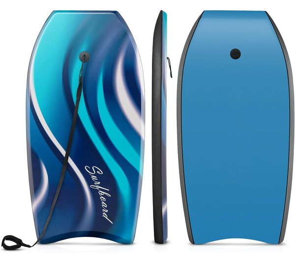 Costway Tavola da surf 104 cm con nucleo eps e deck xpe, Boogie board per diversi usi e età per spiaggia e piscina