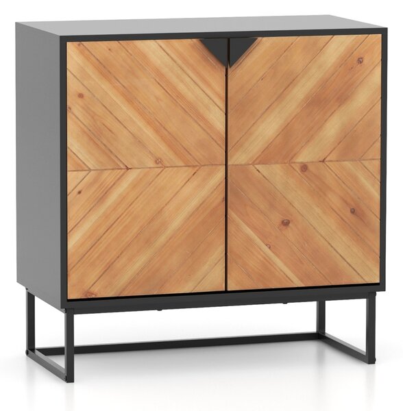 Costway Credenza buffet con storage con piedini antiscivolo per soggiorno, Tavolino con ante e ripiano Nero