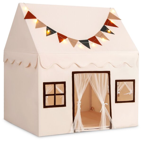 Costway Tenda da gioco con tappetino per bambini, Casetta da gioco antiscivolo imbottito Beige