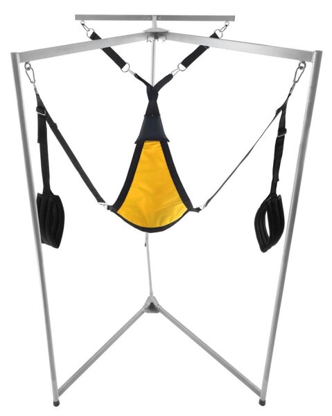 Kit Sling – amaca triangolare in tessuto giallo con telaio grigio
