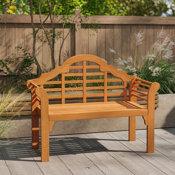 Costway Panca da giardino in legno massiccio pieghevole da 123cm, Panca pieghevole in legno per esterni Naturale