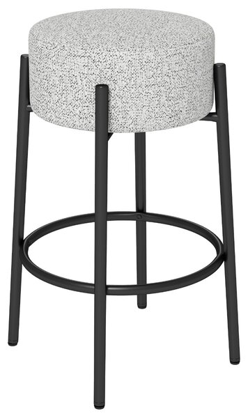 Costway Sgabello da bar con seduta imbottita, Sgabello imbottito in tessuto di lino per isola della cucina Grigio