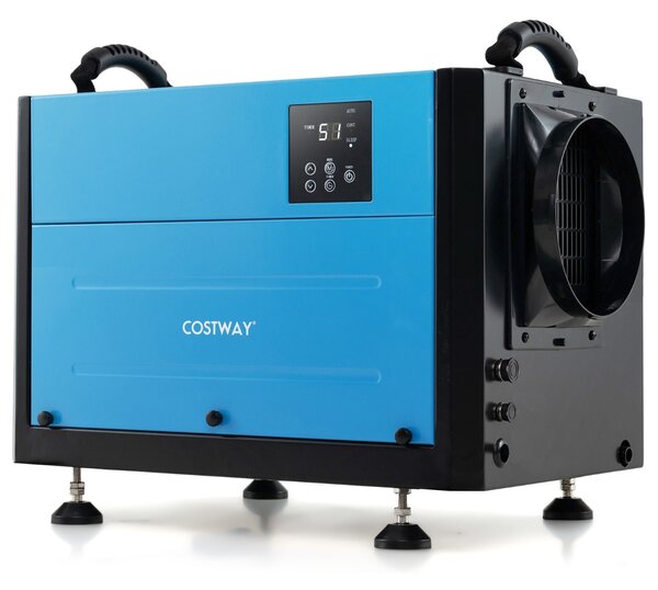 Costway Deumidificatore per spazi ristetti commerciale con 3 modalità e timer 24h, Deumidificatore per cantine Blu
