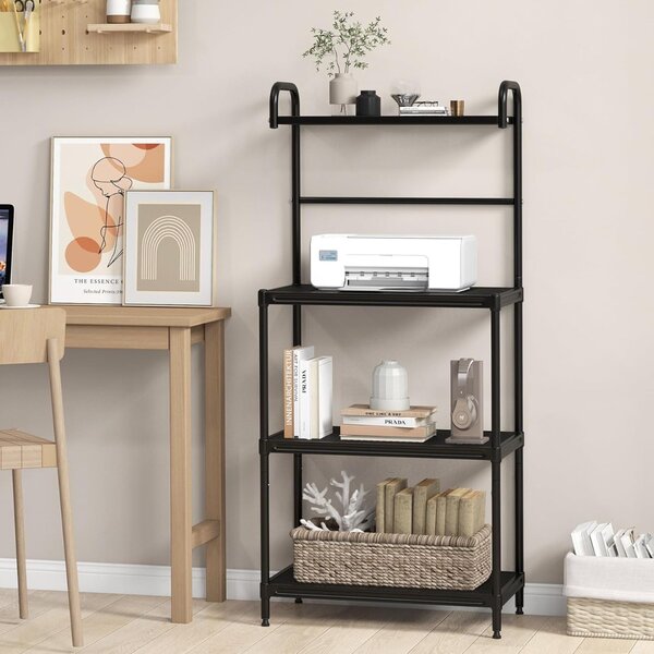 Costway Carrello da cucina per microonde con 4 livelli e struttura in metallo, Multiuso carrello con ampio spazio
