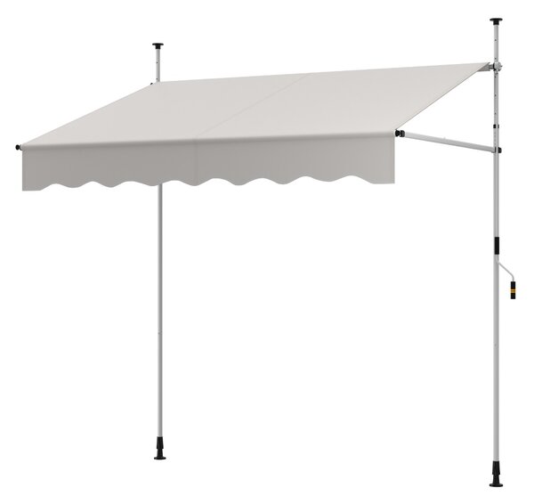 Costway Tenda da sole regolabile in altezza con manovella per finestre e porte, Tenda da sole 200 x 300 cm Beige