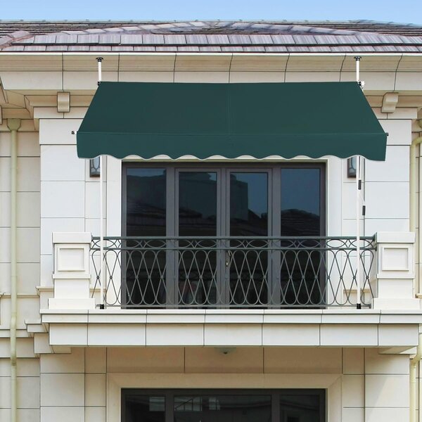 Costway Tenda da sole telescopica e retrattile, Tenda parasole resistente ai raggi UV impermeabile con manovella 2 Dimensioni Verde