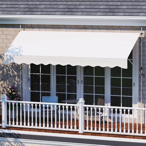 Costway Tenda da sole regolabile per esterni senza foratura con manovella, Tenda da sole e giardino 400 x 210-300 cm Beige