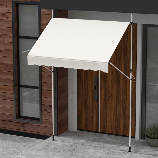 Costway Tenda da sole regolabile per esterni senza foratura con manovella, Tenda da sole e giardino 200 x 210-300 cm Beige