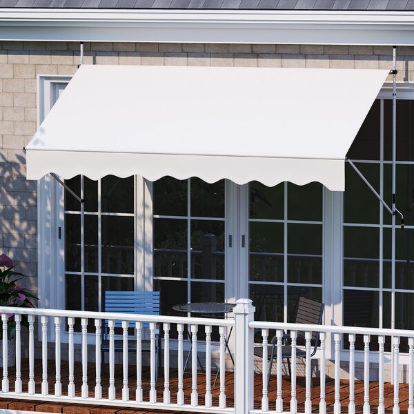 Costway Tenda da sole regolabile per esterni senza foratura con manovella, Tenda da sole e giardino 300 x 210-300 cm Beige