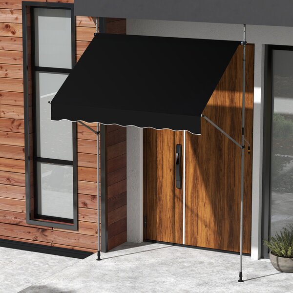 Costway Tenda da sole regolabile per esterni senza foratura con manovella, Tenda da sole e giardino 200 x 210-300 cm Nero