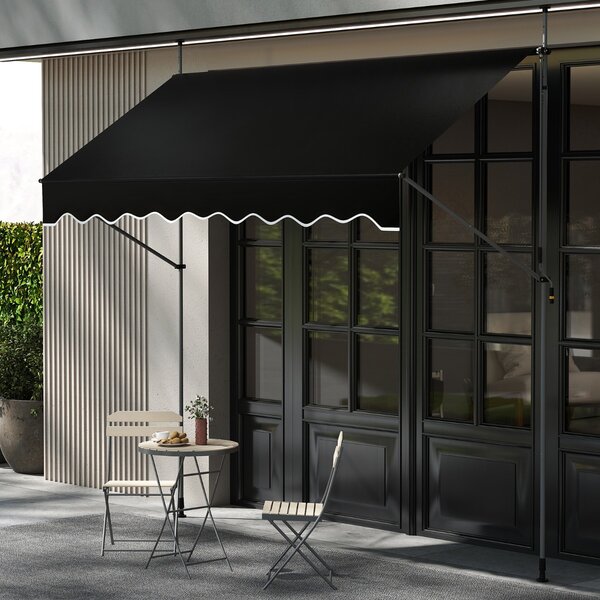 Costway Tenda da sole regolabile per esterni senza foratura con manovella, Tenda da sole e giardino 300 x 210-300 cm Nero