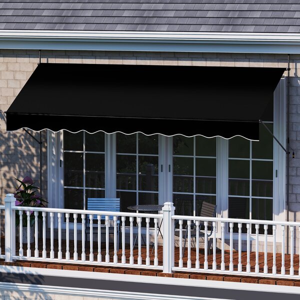 Costway Tenda da sole regolabile per esterni senza foratura con manovella, Tenda da sole e giardino 400 x 210-300 cm Nero