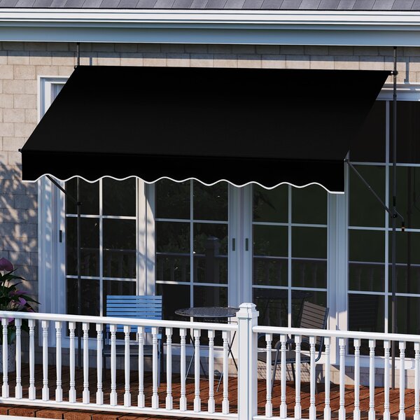 Costway Tenda da sole regolabile per esterni senza foratura con manovella, Tenda da sole e giardino 300 x 210-300 cm Nero