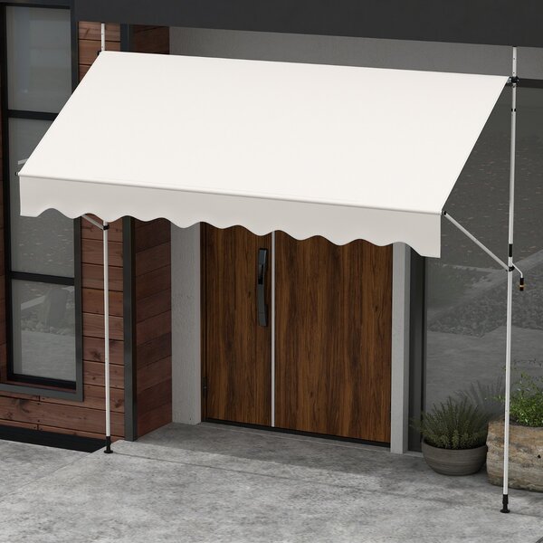 Costway Tenda da sole regolabile per esterni senza foratura con manovella, Tenda da sole e giardino 300 x 210-300 cm Beige