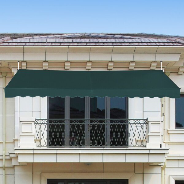 Costway Tenda da sole telescopica e retrattile, Tenda parasole resistente ai raggi UV impermeabile 395 x 120 cm Verde