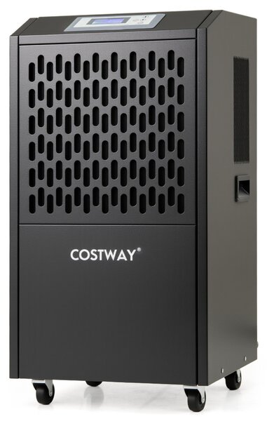 Costway Deumidificatore commerciale 118L con tubo di scarico, Deumidificatore per impieghi gravosi per spazi fino a 790㎡ Nero