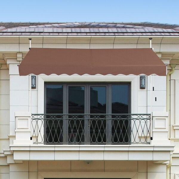 Costway Tenda da sole telescopica e retrattile, Tenda parasole resistente ai raggi UV impermeabile 300 x 120 cm Marrone