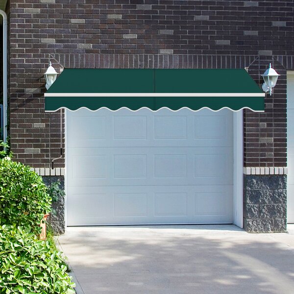 Costway Tenda parasole in alluminio con manovella e poliestere impermeabile, Tenda da sole retrattile 245x200cm Verde