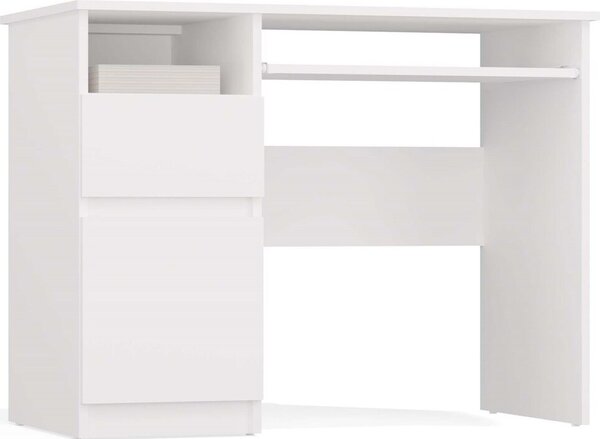 Scrivania, colore bianco, dimensioni 98,5 x 75,5 x 51 cm