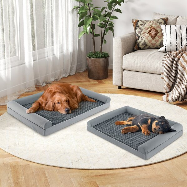 Costway Letto ortopedico per cani in schiuma, Divano per cani di taglia XL con cuscino in schiuma a forma di uovo 122 x 89 CM