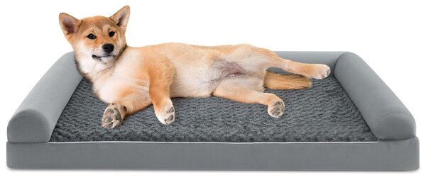 Costway Letto ortopedico per cani in schiuma, Divano per cani di taglia XL con cuscino in schiuma a forma di uovo 122 x 89 CM