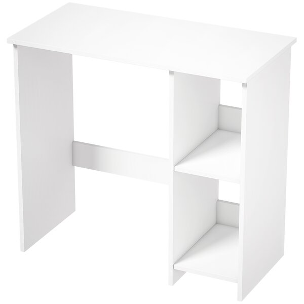 HOMCOM Scrivania per Computer con 2 Ripiani Aperti, 80 cm, Bianco | Aosom Italy