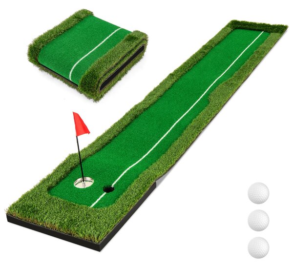 Costway Tappetino da golf per interno ed esterno, Tappeto di pratica da golf con erba sintetica Verde