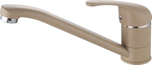 Omgoods - Rubinetto da cucina beige con beccuccio rotondo e tubi flessibili