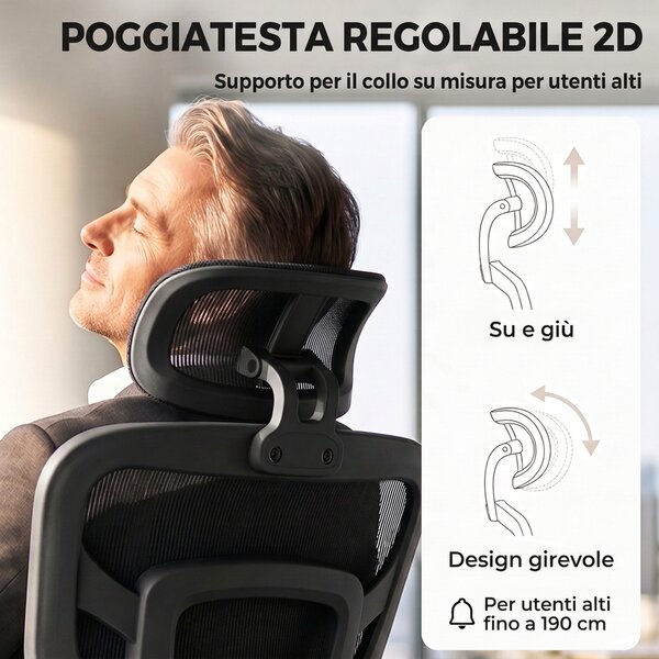 HOMCOM Sedia Ufficio Ergonomica Reclinabile Con Poggiapiedi E Supporto Lombare Nero | Aosom Italy
