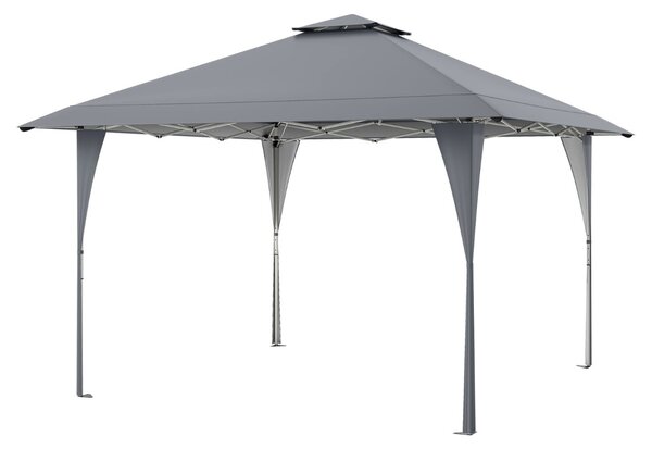 Costway Tenda da gazebo con tetto ventilato e borsa per il trasporto, Riparo istantaneo regolabile 390 x 390 cm Grigio