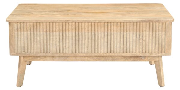 Tavolino rettangolare sollevabile in legno massello di mango L100 cm ALDA