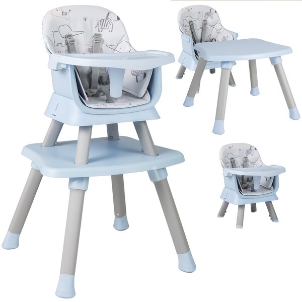 Costway Seggiolone per neonati con imbracatura a 5 punti cuscino rimovibile, Seggiolone per bambini convertibile Blu