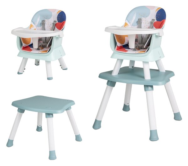 Costway Seggiolone per neonati con imbracatura a 5 punti cuscino rimovibile, Seggiolone per bambini convertibile Colorato