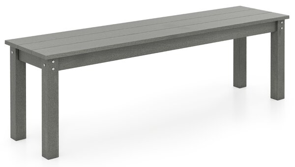 Costway Panchina senza schienale per 2-3 persone resistente alle intemperie per patio, Panchina da esterno in HDPE da 140 cm Grigio