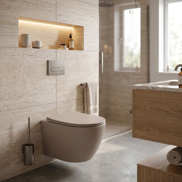 Vaso WC sospeso REA Focus Tornado Taupe