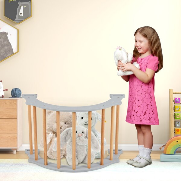 Costway Arco di arrampicata a doppia faccia per bambini di 1+ anni, Dondolo ad arco 2 in 1 con morbido cuscino, Grigio