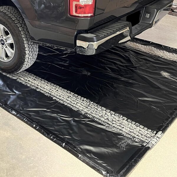 Costway Tappeto per garage per riparazione auto impermeabile con raschietto per pavimenti, Adatto per SUV di media grandezza Nero M