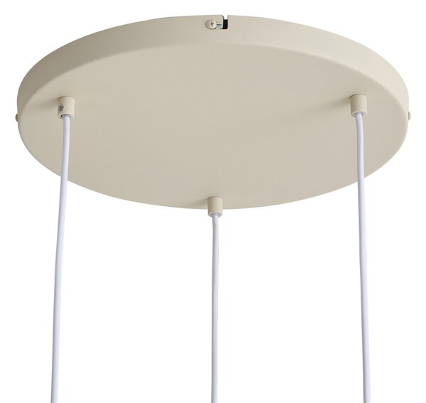 Lampada a sospensione scandinava beige con vetro opalino 3 luci - Polly